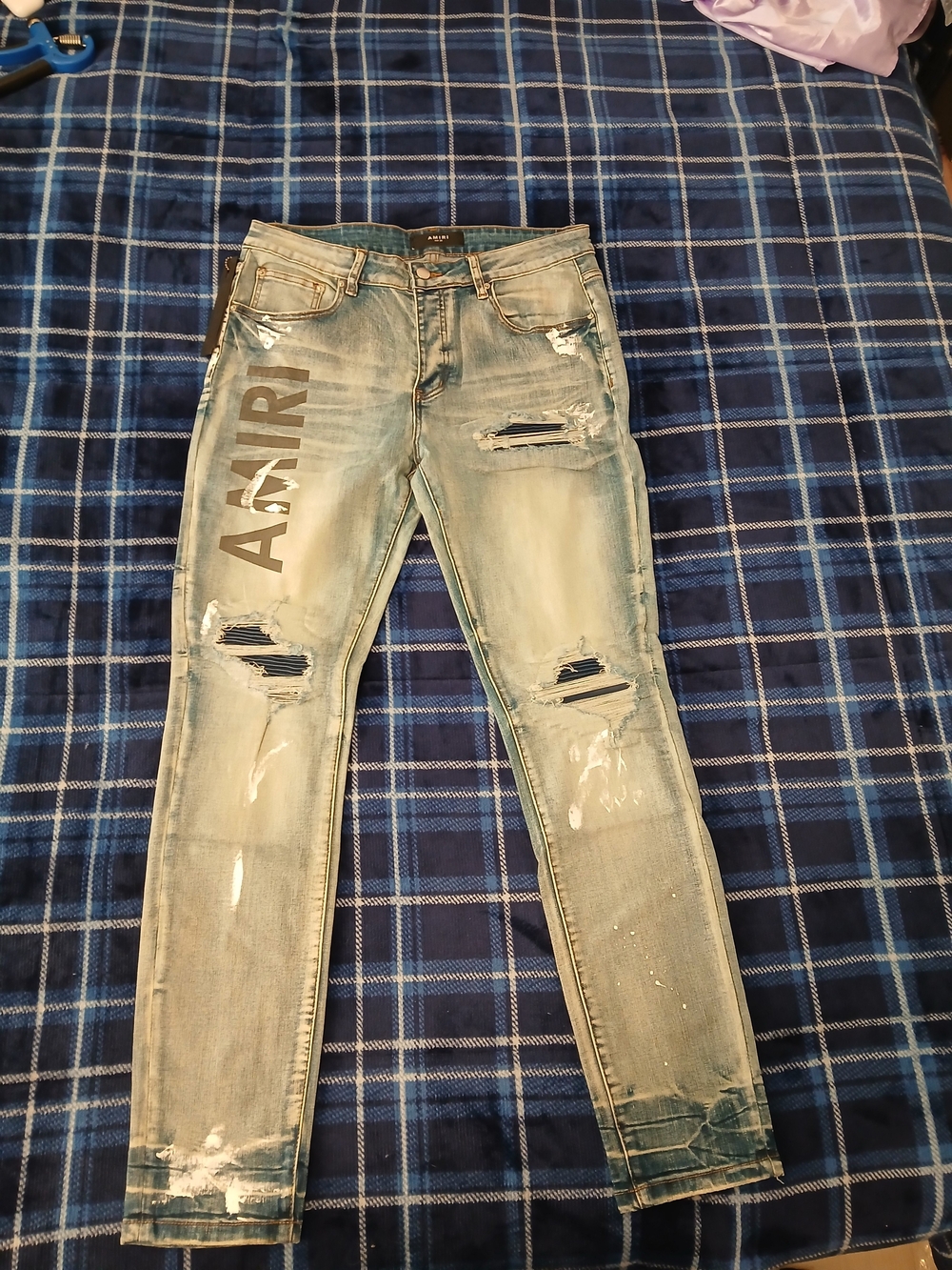 AMIRI Light Wash Skinny Ripped Men's Jeans